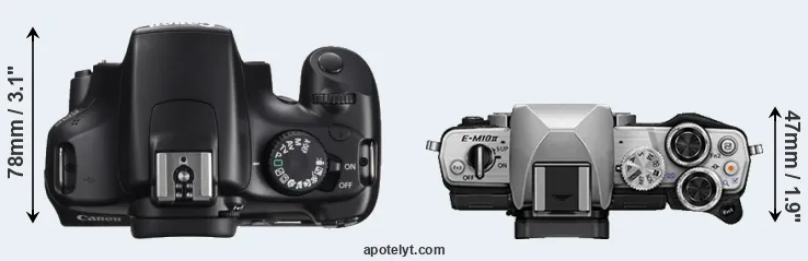 Compare T3 versus E-M10 II top