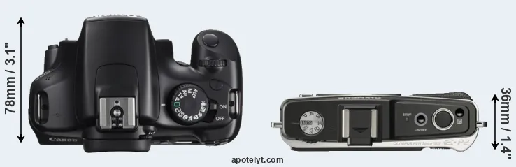 Compare T3 versus E-P2 top
