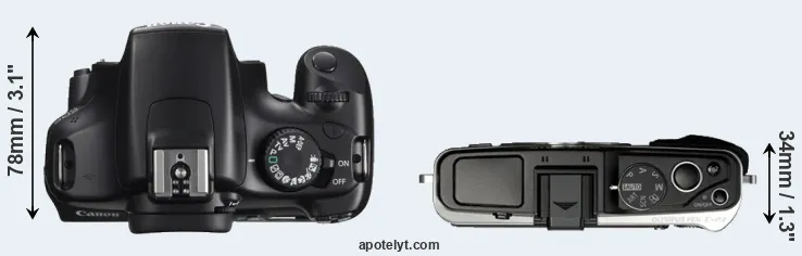 Compare T3 versus E-P3 top