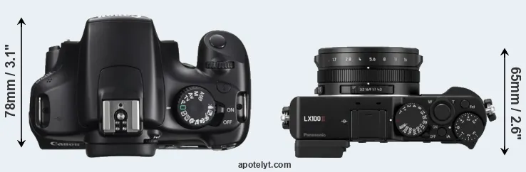 Compare T3 versus LX100 II top