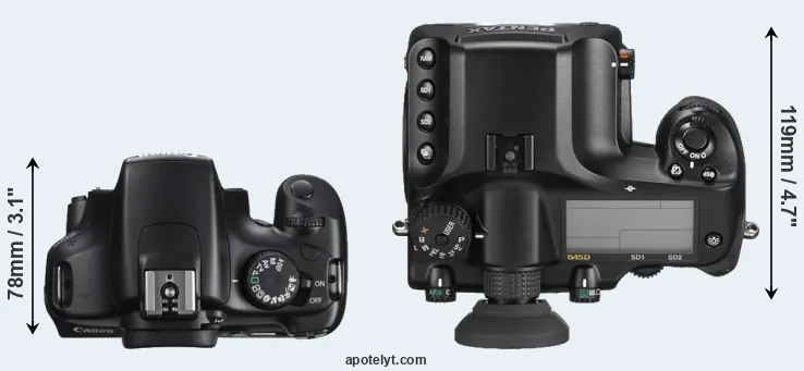 Compare T3 versus 645D top