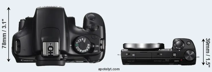 Compare T3 versus NEX-5R top