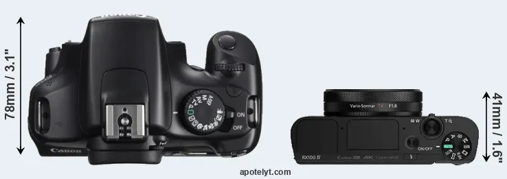 Compare T3 versus RX100 IV top