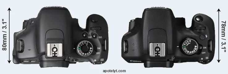 Compare T3i versus T5 top
