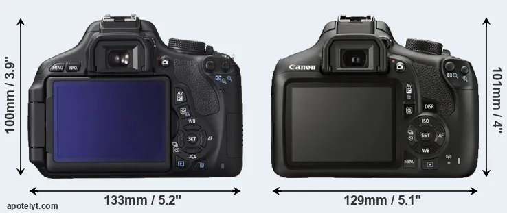 Comparison T3i or T6 rear