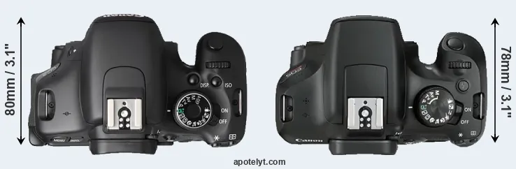 Compare T3i versus T6 top