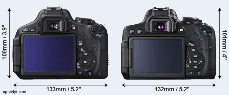 Comparison T3i or T6i rear