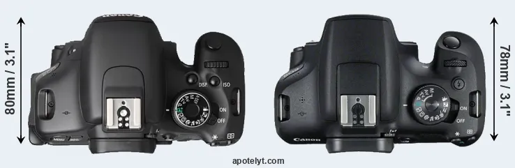 Compare T3i versus T7 top