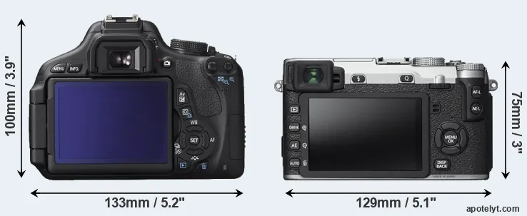 Comparison T3i or X-E2S rear