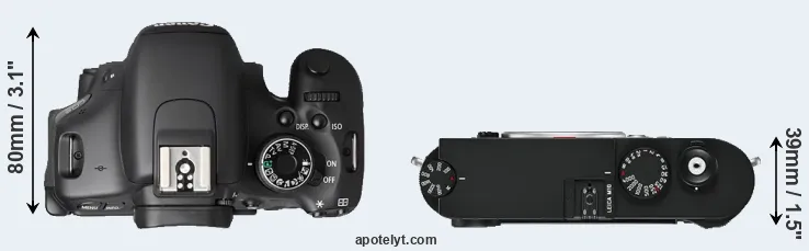 Compare T3i versus M10 top