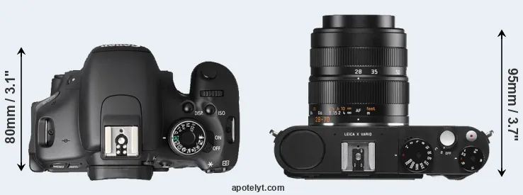 Compare T3i versus X Vario top