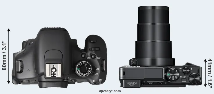 Compare T3i versus A1000 top