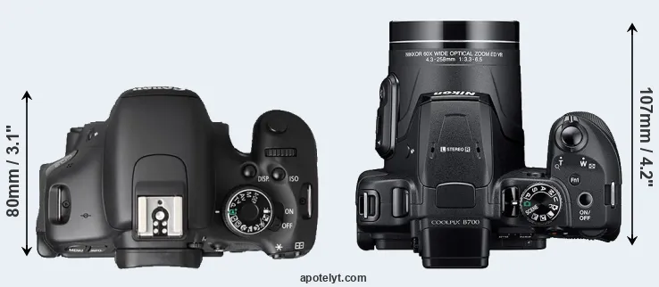 Compare T3i versus B700 top