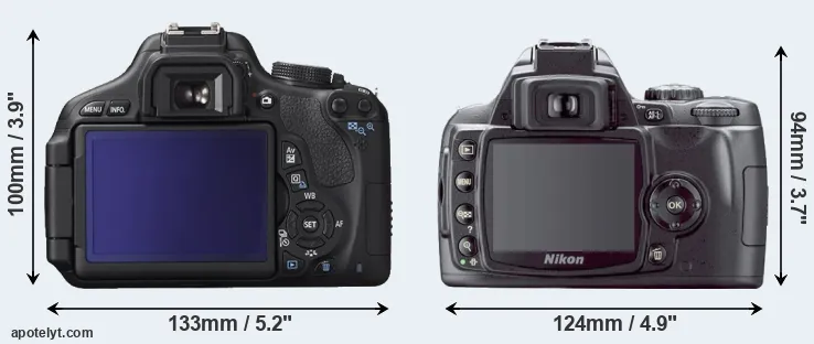 Comparison T3i or D40X rear