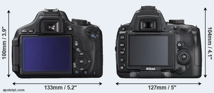 Comparison T3i or D5000 rear