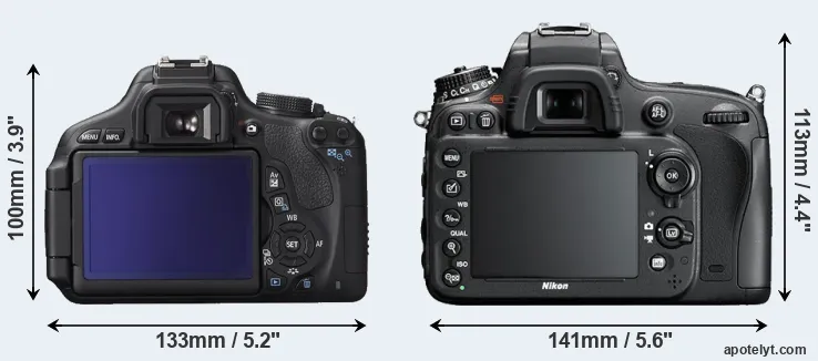Comparison T3i or D600 rear