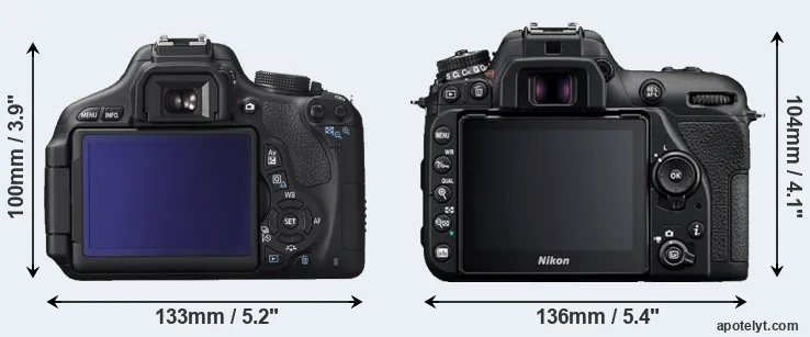 Comparison T3i or D7500 rear