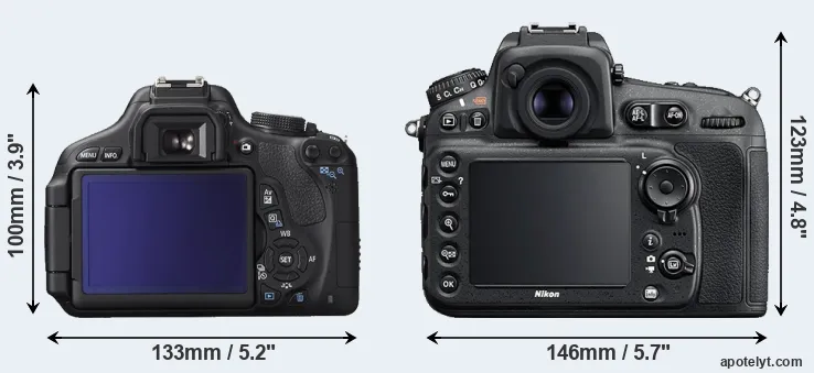Comparison T3i or D810 rear