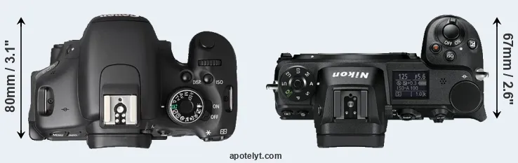 Compare T3i versus Z6 top