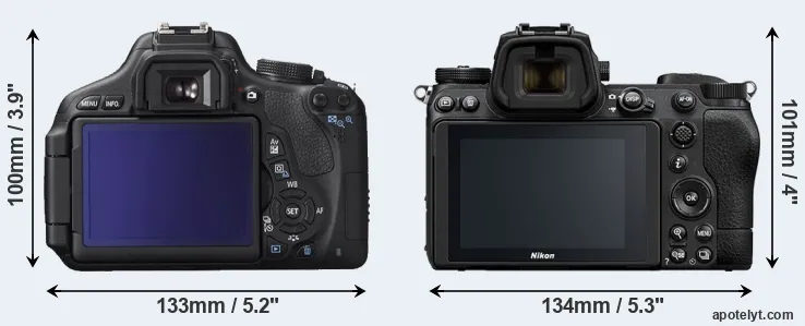 Comparison T3i or Z7 II rear