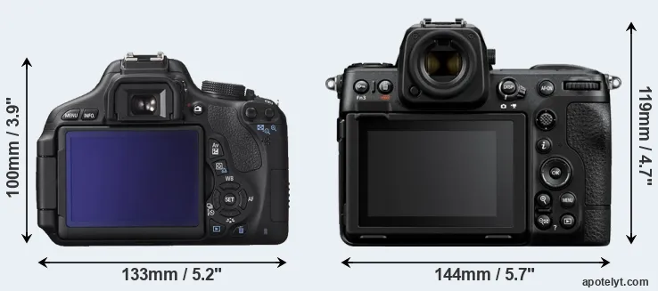Comparison T3i or Z8 rear