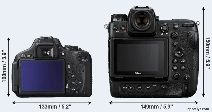 Comparison T3i or Z9 rear