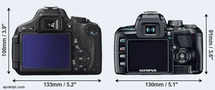 Comparison T3i or E-410 rear