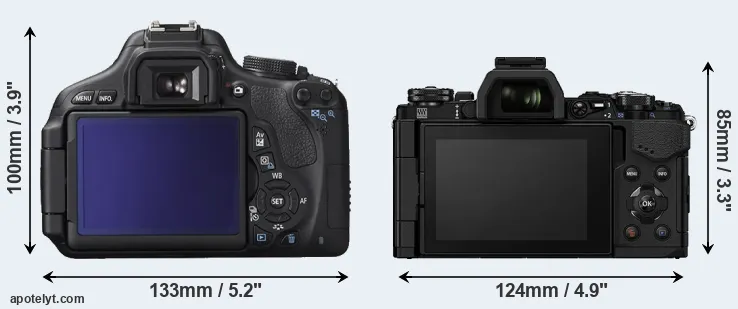 Comparison T3i or E-M5 II rear