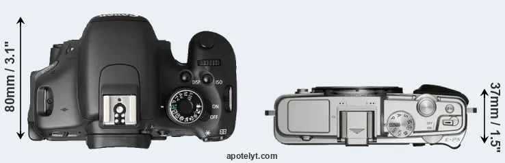 Compare T3i versus E-P5 top