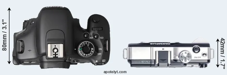 Compare T3i versus E-PL1 top