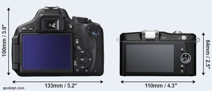 Comparison T3i or E-PM1 rear