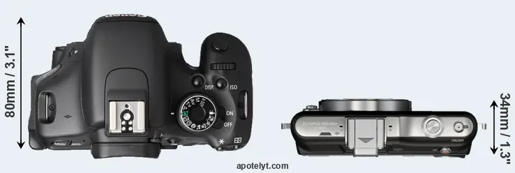 Compare T3i versus E-PM1 top