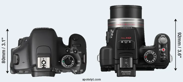 Compare T3i versus FZ100 top