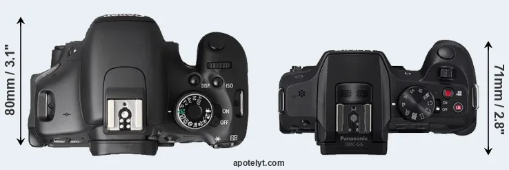 Compare T3i versus G6 top