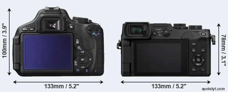 Comparison T3i or GX8 rear