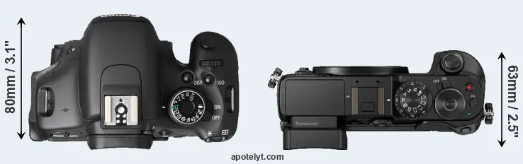Compare T3i versus GX8 top