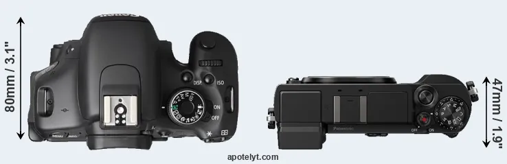 Compare T3i versus GX9 top