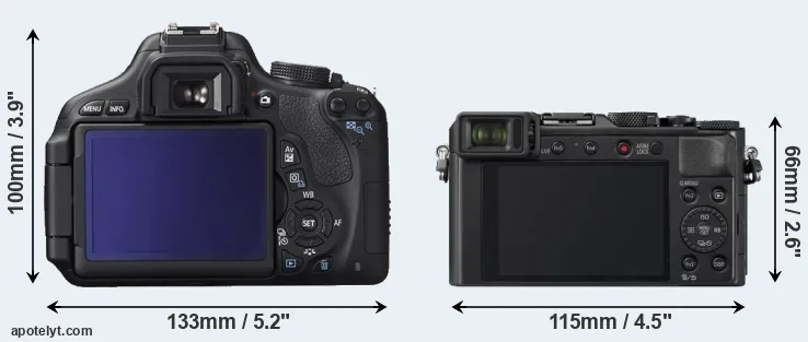 Comparison T3i or LX100 II rear