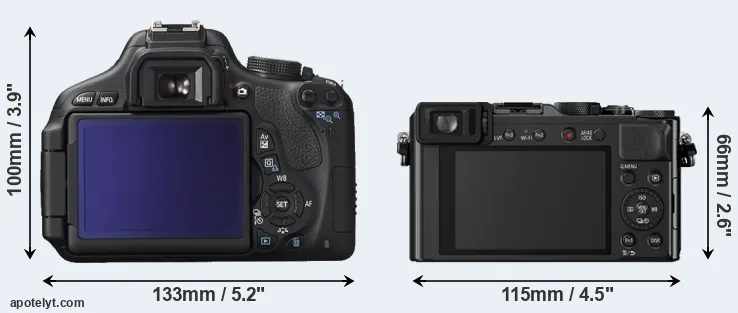Comparison T3i or LX100 rear