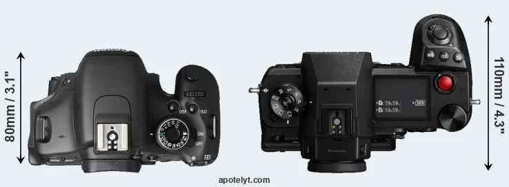 Compare T3i versus S1H top