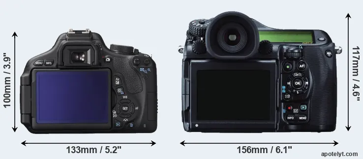Comparison T3i or 645Z rear