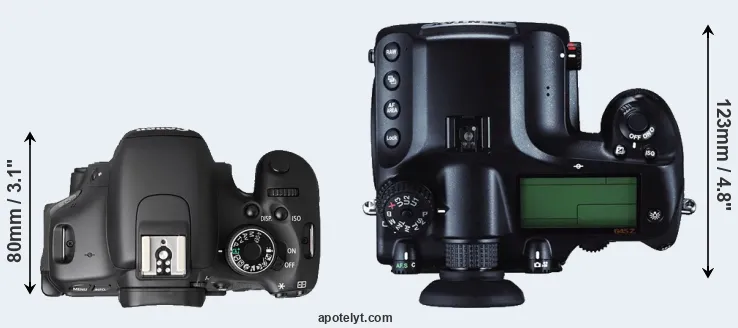 Compare T3i versus 645Z top