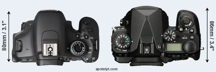 Compare T3i versus K-1 top