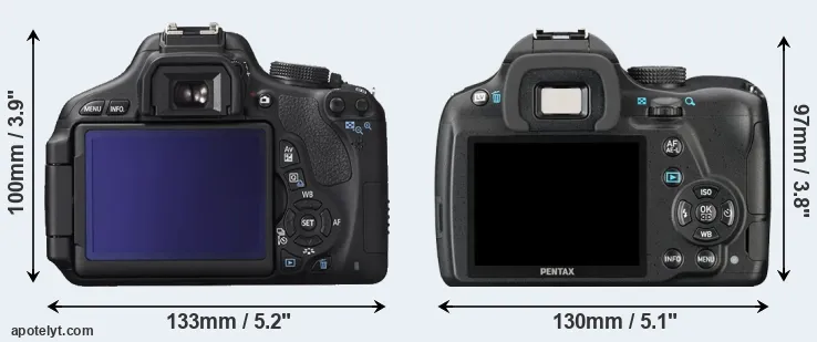 Comparison T3i or K-50 rear