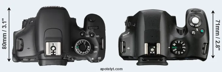 Compare T3i versus K-50 top