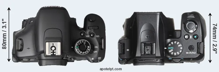 Compare T3i versus K-70 top