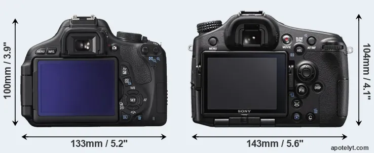 Comparison T3i or A77 II rear