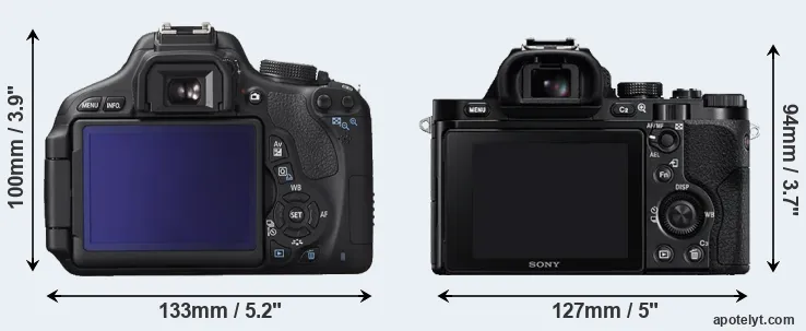 Comparison T3i or A7R rear