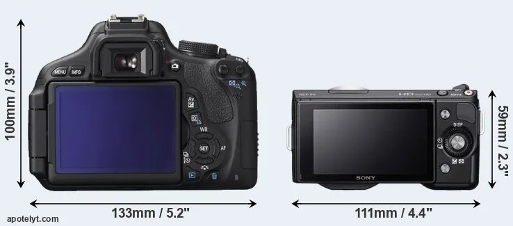Comparison T3i or NEX-5N rear