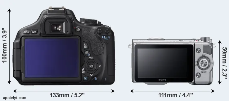 Comparison T3i or NEX-5T rear